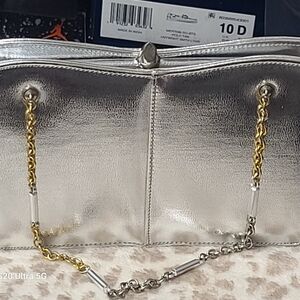 Vintage Silver And Gold  Chain Shoulder Bag